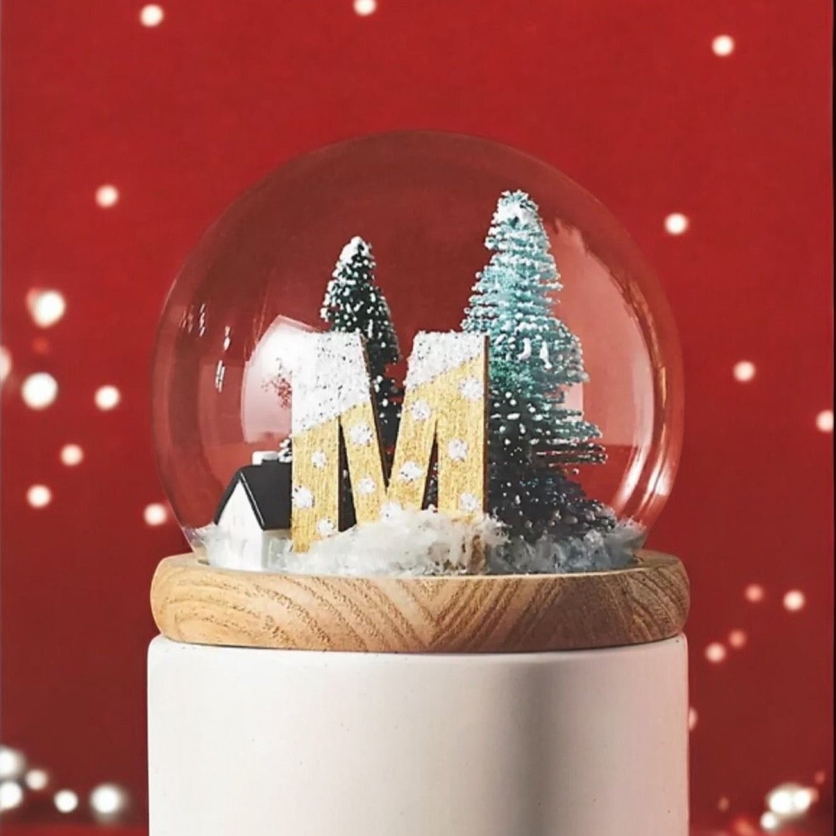 Monogram Snow Globe Candle